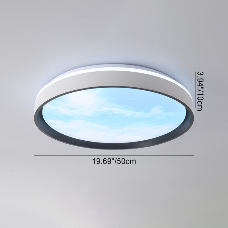 Modern Simplicity Iron Acrylic LED Ceiling Light - Round Square Rectangular Design for Living Room