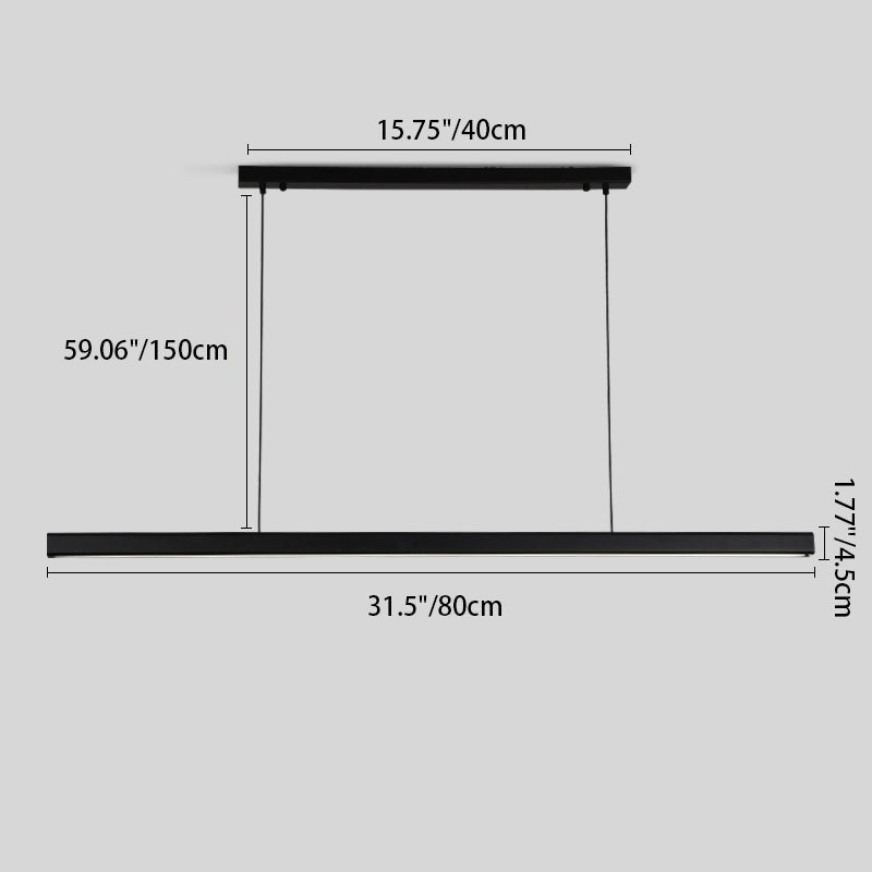 Modern Minimalist Long Strip LED Pendant Light - Sleek Lighting Solution for Home & Office, Energy-Efficient Design, Adjustable Height, Stylish Illumination