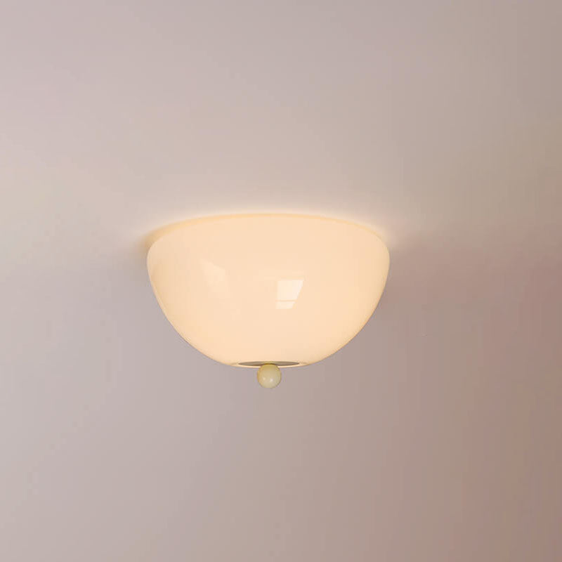 Nordic Minimalist 4-Light Iron Round Glass Shade Flush Mount Ceiling Light