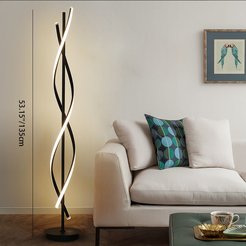Minimalist 1-Light Spiral LED Floor Lamp - Modern Lighting Solution for Home Decor
