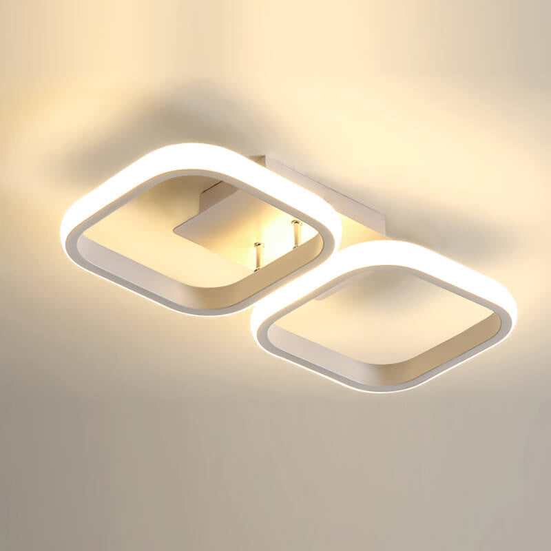 Nordic Simple LED Semi-Flush Mount Light - Modern Square Design