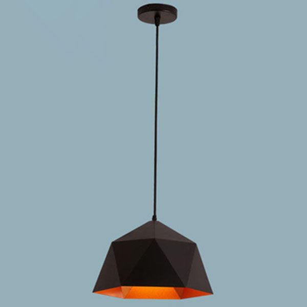Modern Geometric Macaroon Iron Pendant Light 1-Light Lozenge Design