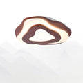 Modern Chinese Solid Wood Round LED Ceiling Light - Textured Flush Mount Lamp