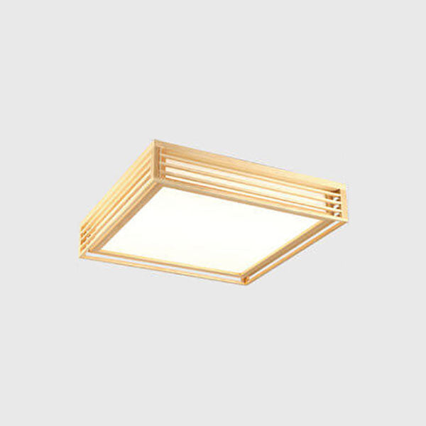 Nordic Solid Wood Square LED Tatami Light - Modern Ceiling Fixture