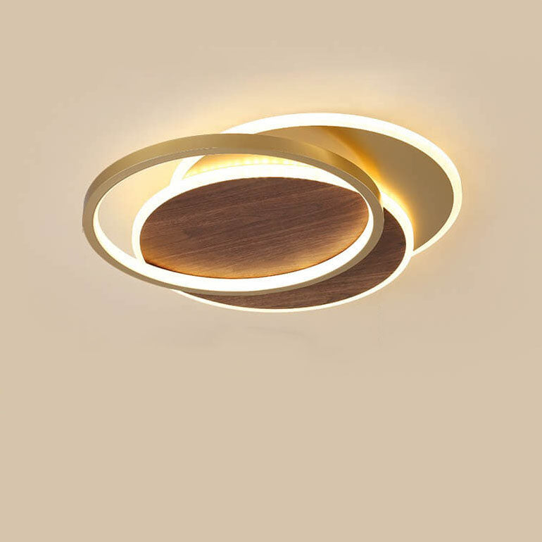 Modern Nordic Wrought Iron Round LED Flush Mount for Living Room