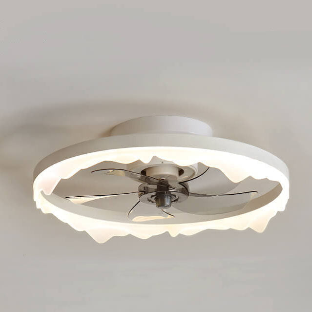 Minimalist Round Acrylic LED Semi-Flush Mount Ceiling Fan Light