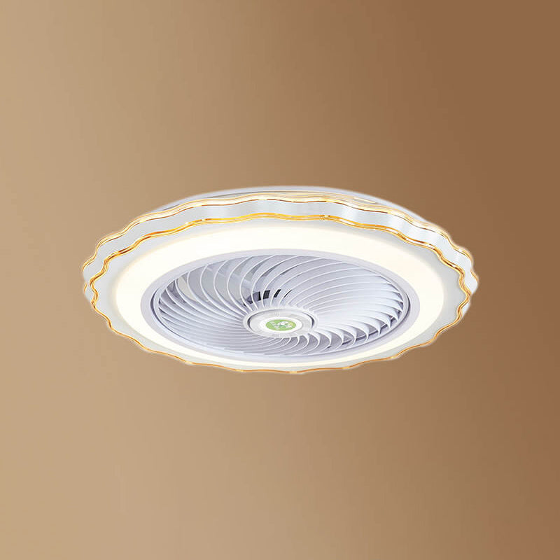 Modern Round Flower LED Flush Mount Ceiling Fan Light