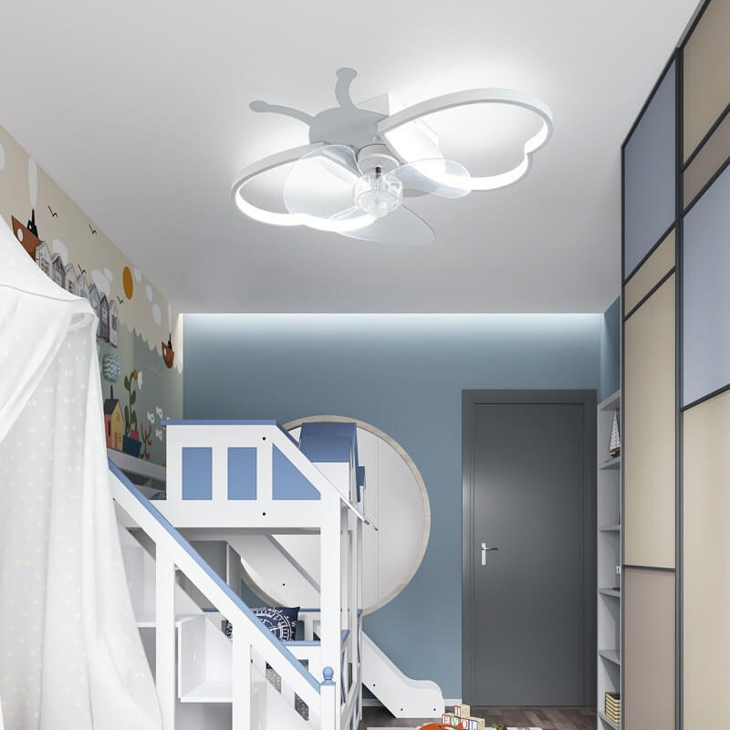 Nordic Silicone Butterfly LED Ceiling Fan Light