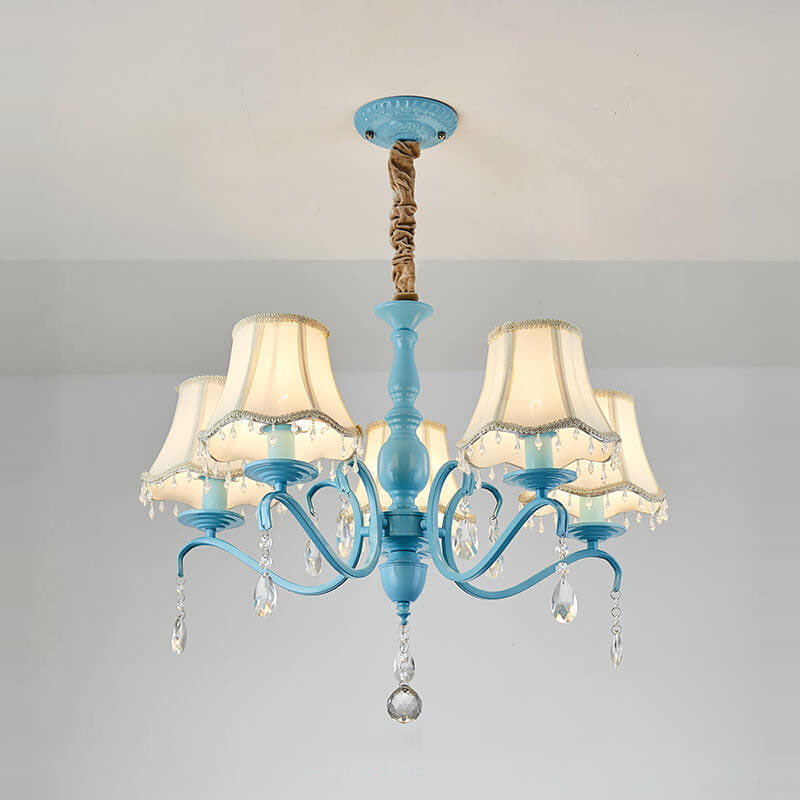 Modern Crystal Cone Iron Chandelier - 5/6/8 Light Fixture for Stylish Home Decor
