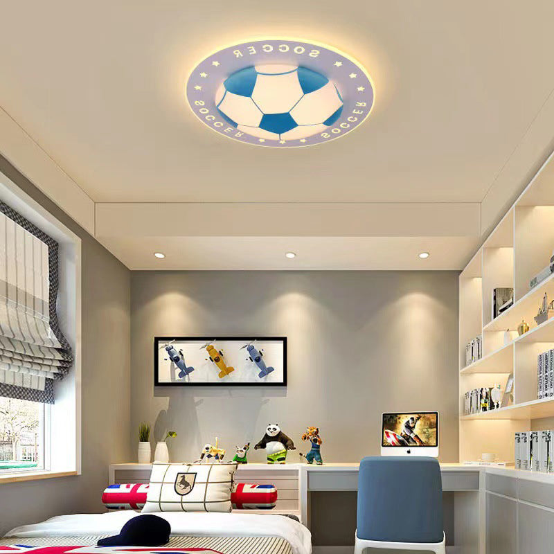 Modern Art Deco Soccer Ball LED Flush Mount Ceiling Light for Living Room