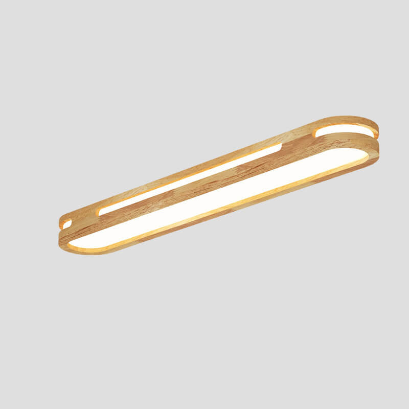 Nordic Minimalist Solid Wood Acrylic LED Flush Mount Ceiling Light