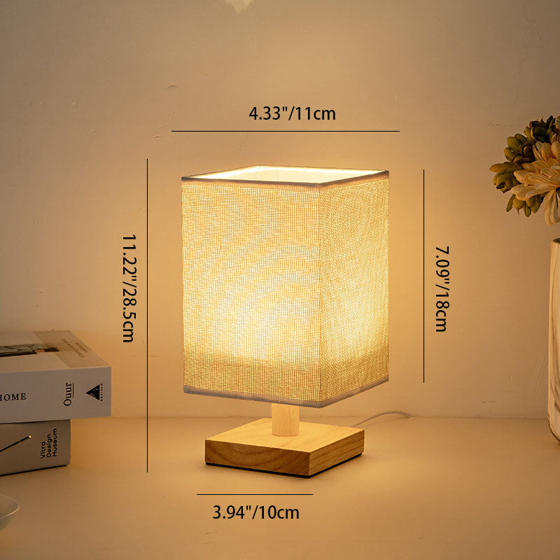 Contemporary USB LED Table Lamp - Stylish Bedroom Lighting Square Design