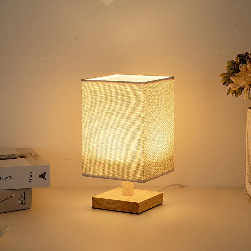Contemporary USB LED Table Lamp - Stylish Bedroom Lighting Square Design