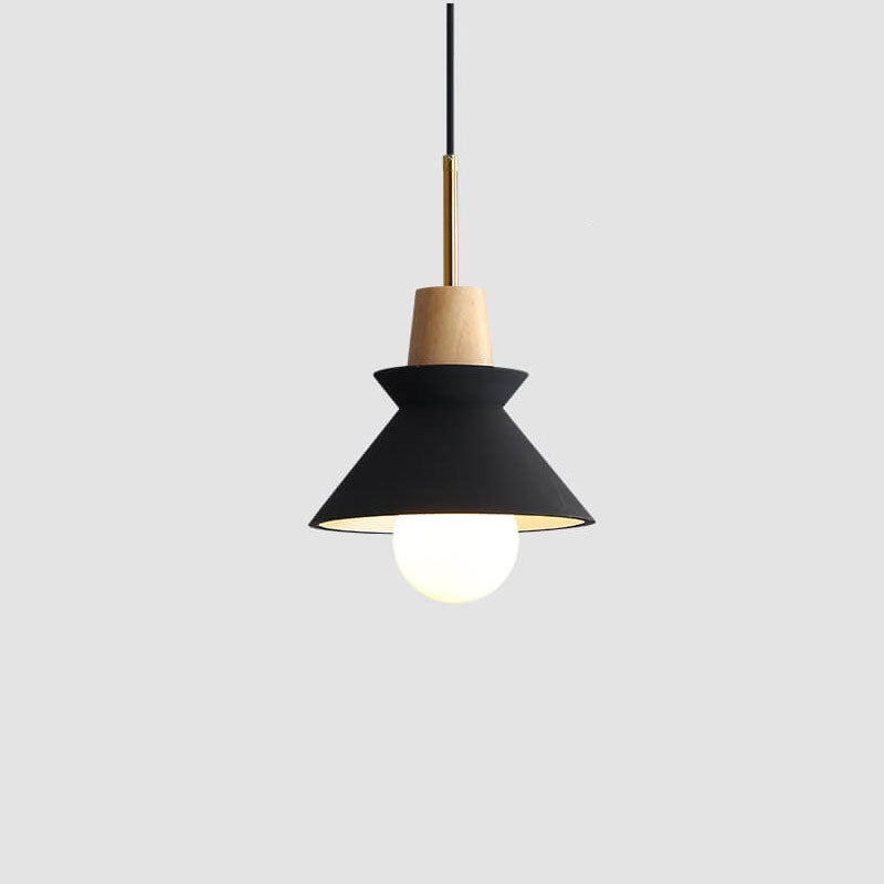 Nordic Minimalist Macaron Wood Cement Pendant Light - 1-Light Design for Modern Home Decor