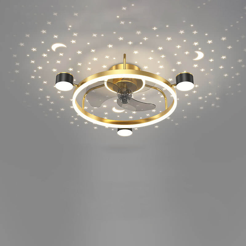 Modern Luxury Starry Sky LED Ceiling Fan Light