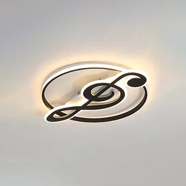 Nordic Creative Music Notes Design LED Flush Mount Ceiling Light, Modern Ceiling Lighting, Decorative LED Light Fixture, Unique Music Themed Home Decor, Stylish Flush Mount Lights for Living Room, Bedroom and Dining Room, Energy Efficient Ceiling Light, C
