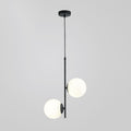 Modern Minimalist Iron Glass Round Ball Branch Chandelier 2-Light Living Room
