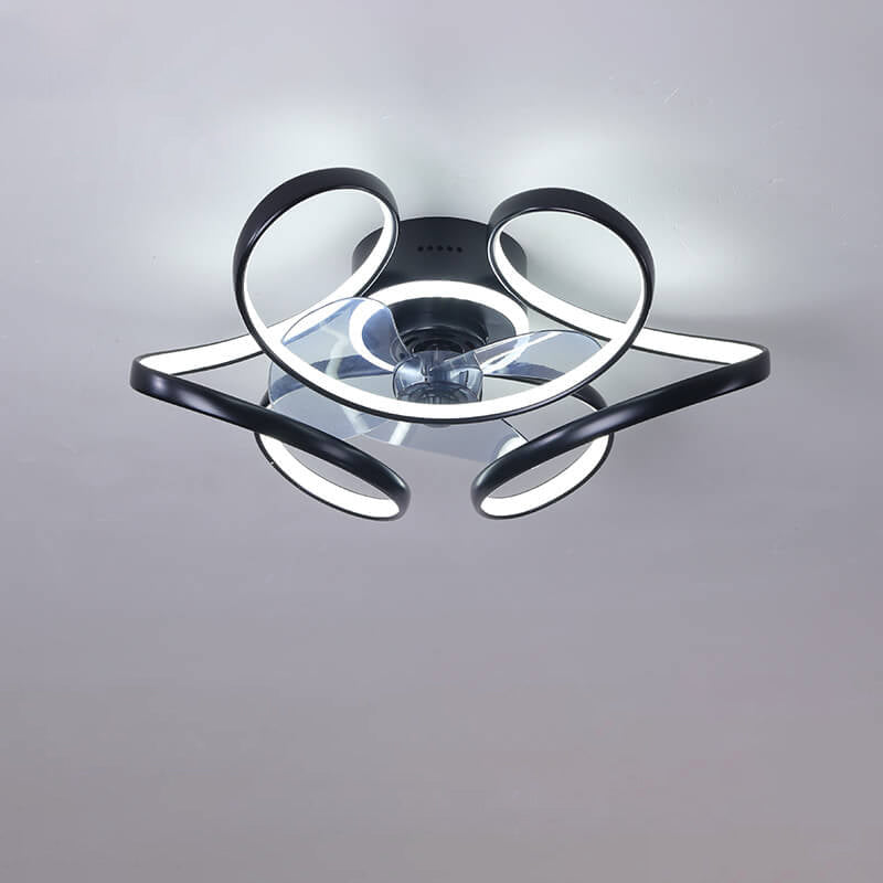 Simple Creative LED Flush Mount Fan Light - Modern Ceiling Fixture, Energy Efficient, Stylish Design, Home Lighting Solution