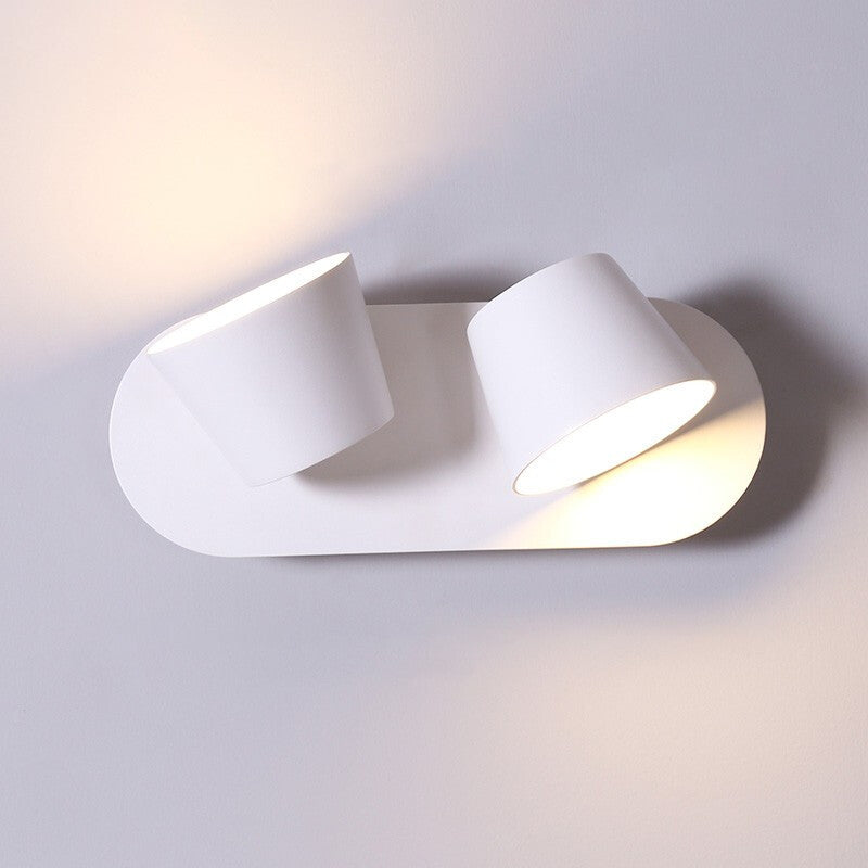 Modern Minimalist Dome LED Wall Sconce - Frosted Rotatable Aluminum Lamp for Bedroom Reading