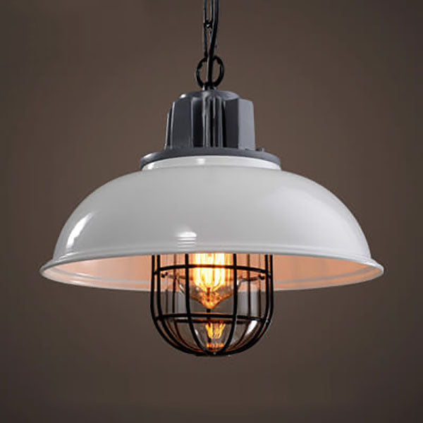 Vintage Industrial Iron Pot Lid Dome Pendant Light - 1-Light Fixture, Retro Style, Farmhouse Decor, Rustic Lighting, Kitchen Hanging Light