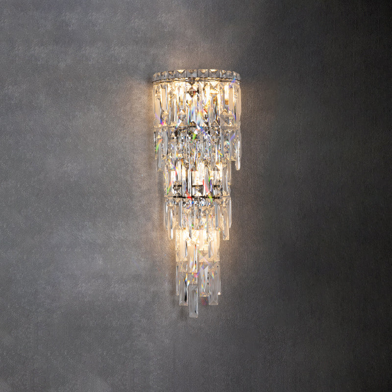 Contemporary Luxury Crystal Tassel Wall Sconce - 1-Light for Living Room
