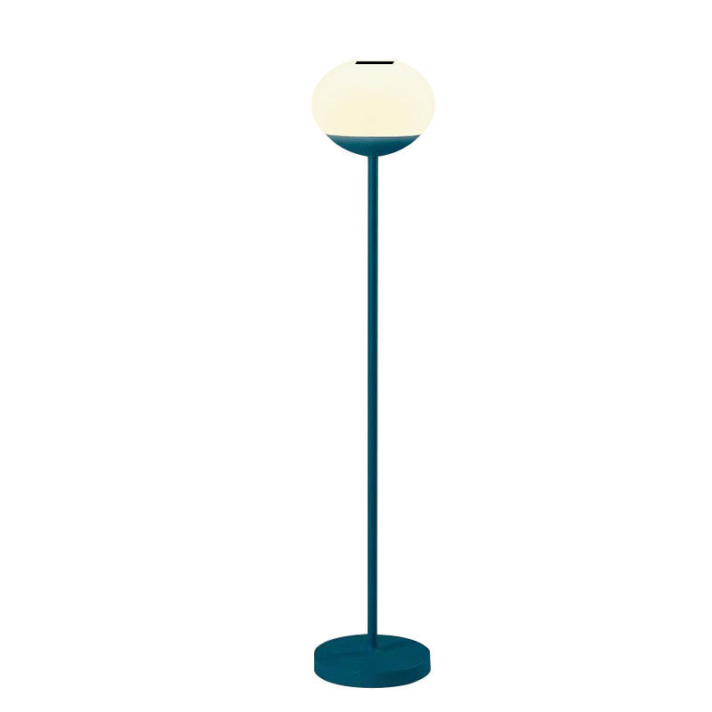 Solar Modern Minimalist Oval LED Outdoor Standing Lamp | Wrought Iron PE Design