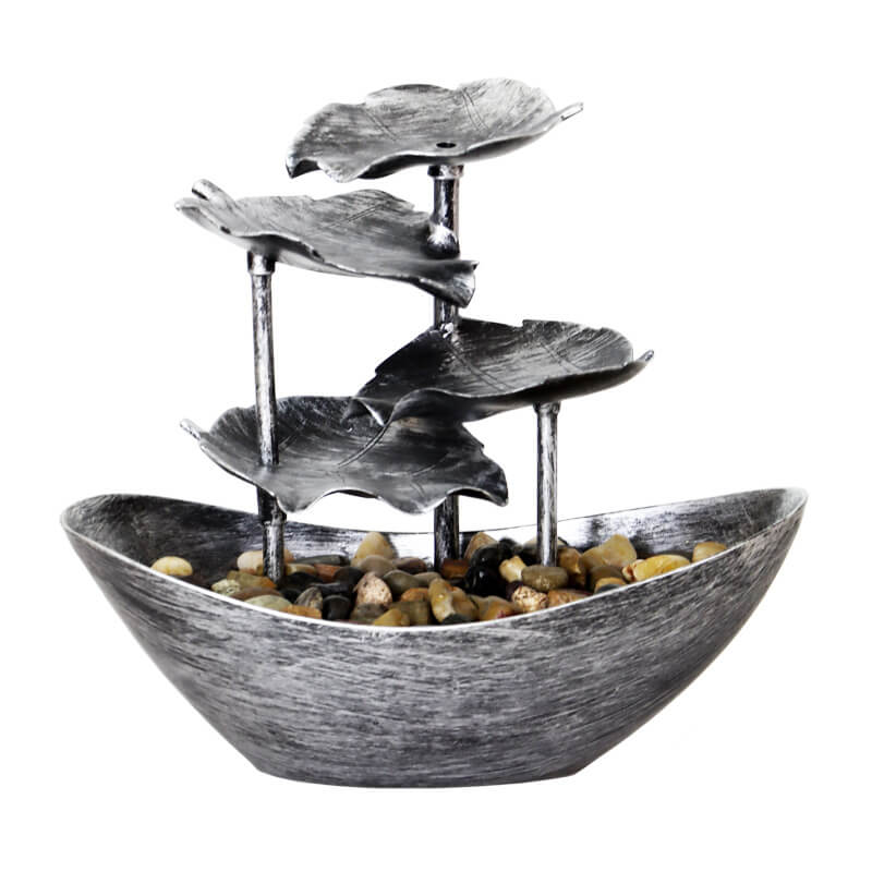 Creative Lotus Leaf Yuanbao Flowing Fountain LED Decorative Table Lamp - Unique Water Feature Lamp, Indoor Table Decoration, Relaxing Mood Light, Chinese Style Home Decor, Zen Garden Fountain Lamp, Gift for Nature Lovers, Modern LED Lighting for Living Ro