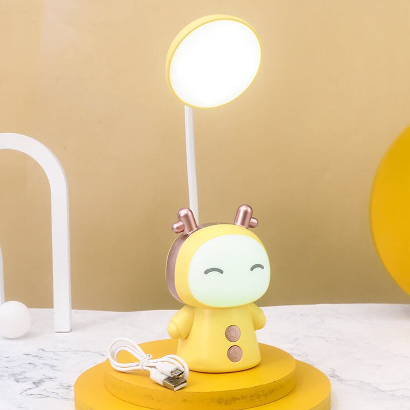 Cartoon Doll ABS Colorful Eye Care LED Kids Desk Lamp Adjustable Brightness Night Light Bedroom Decor Children's Study Light Cute Design Energy Efficient Safe for Kids Eye Protection Gifting Idea
