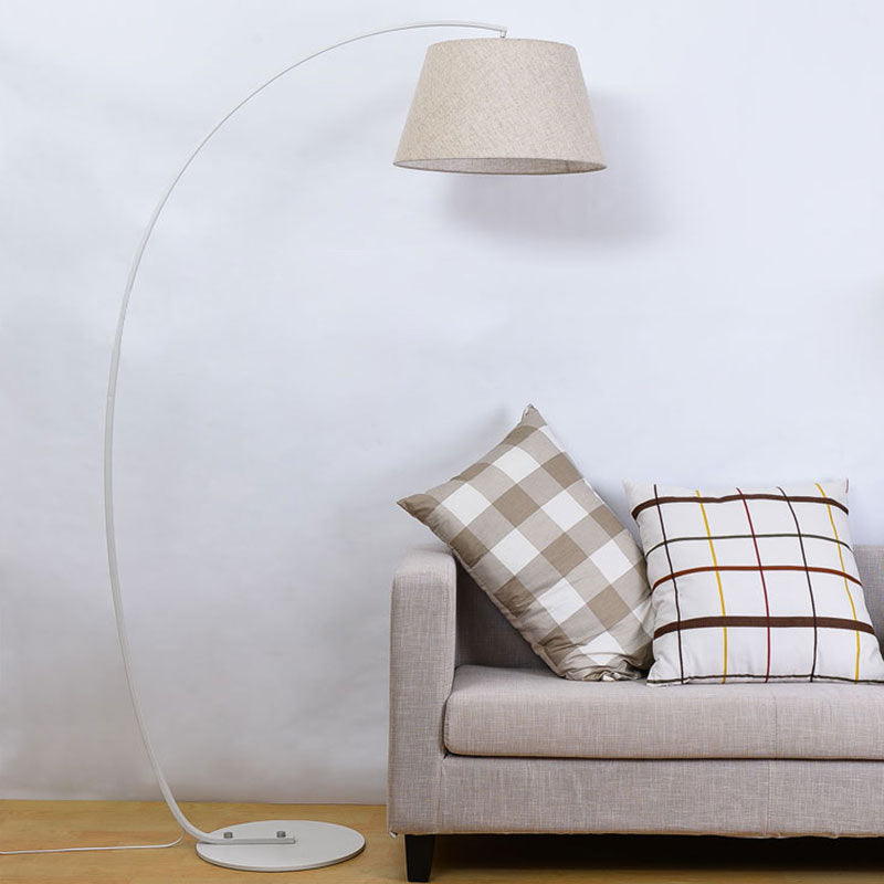 Modern Light Luxury Wrought Iron Curved Cylinder Floor Lamp - 1-Light Stand