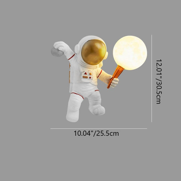 Contemporary Creative Cartoon Astronaut Resin ABS 1-Light Wall Sconce Lamp for Bedroom Kids Room Decor Fun Space-Themed Night Light Unique Wall Fixture for Nursery Astronaut Light Fixture Playful Design Modern Home Lighting Decorative Astronaut Wall Lamp