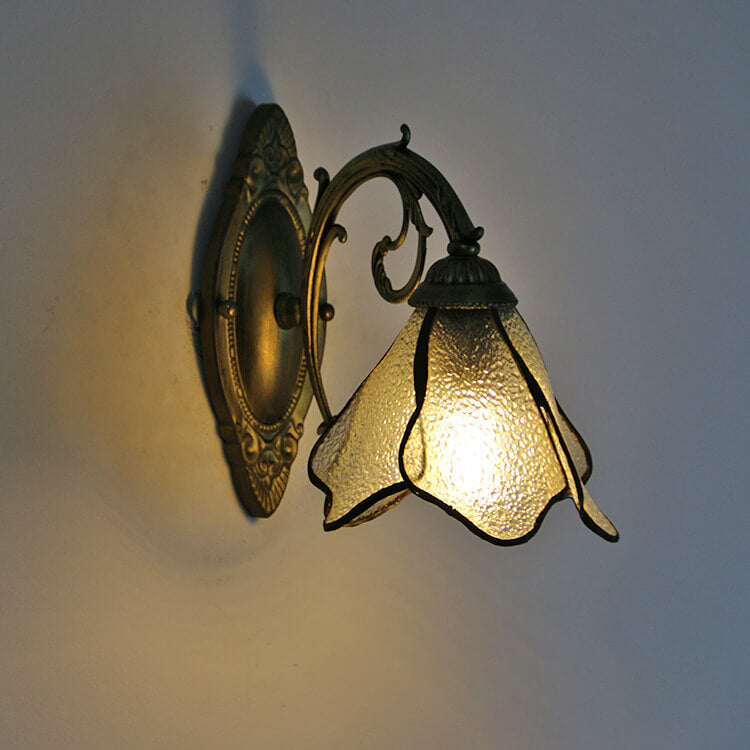 Vintage Tiffany Petals Stained Glass Wall Sconce Lamp - Elegant Lighting Fixture, Art Deco Style, Home Decor, Unique Wall Light