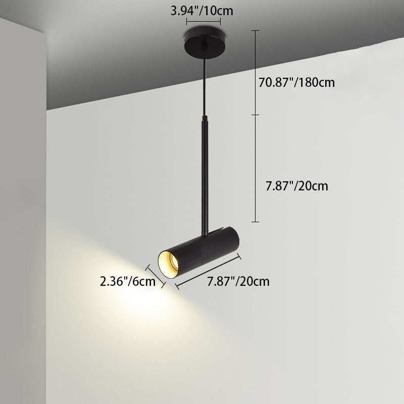 Contemporary Nordic Metal Long Barrel Pendant Light for Bedroom