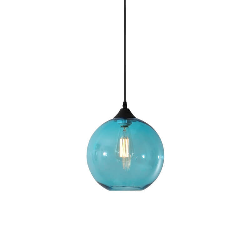 Modern Minimalist Stained Glass Iron 1-Light Pendant for Living Room