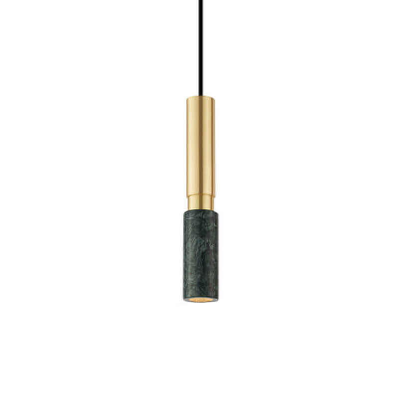Contemporary Nordic Marble Terrazzo Pendant Light - Modern 1-Light Metal Fixture for Living Room
