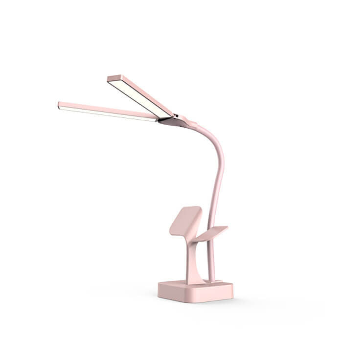Modern Folding Dual Lamp Plug-In Station Table Lamp with USB Ports, Adjustable Brightness, Minimalist Design, Stylish Nightstand Lamp for Home Office, Bedroom, Study, Energy-Efficient Lighting, Contemporary Indoor Decor Accessory