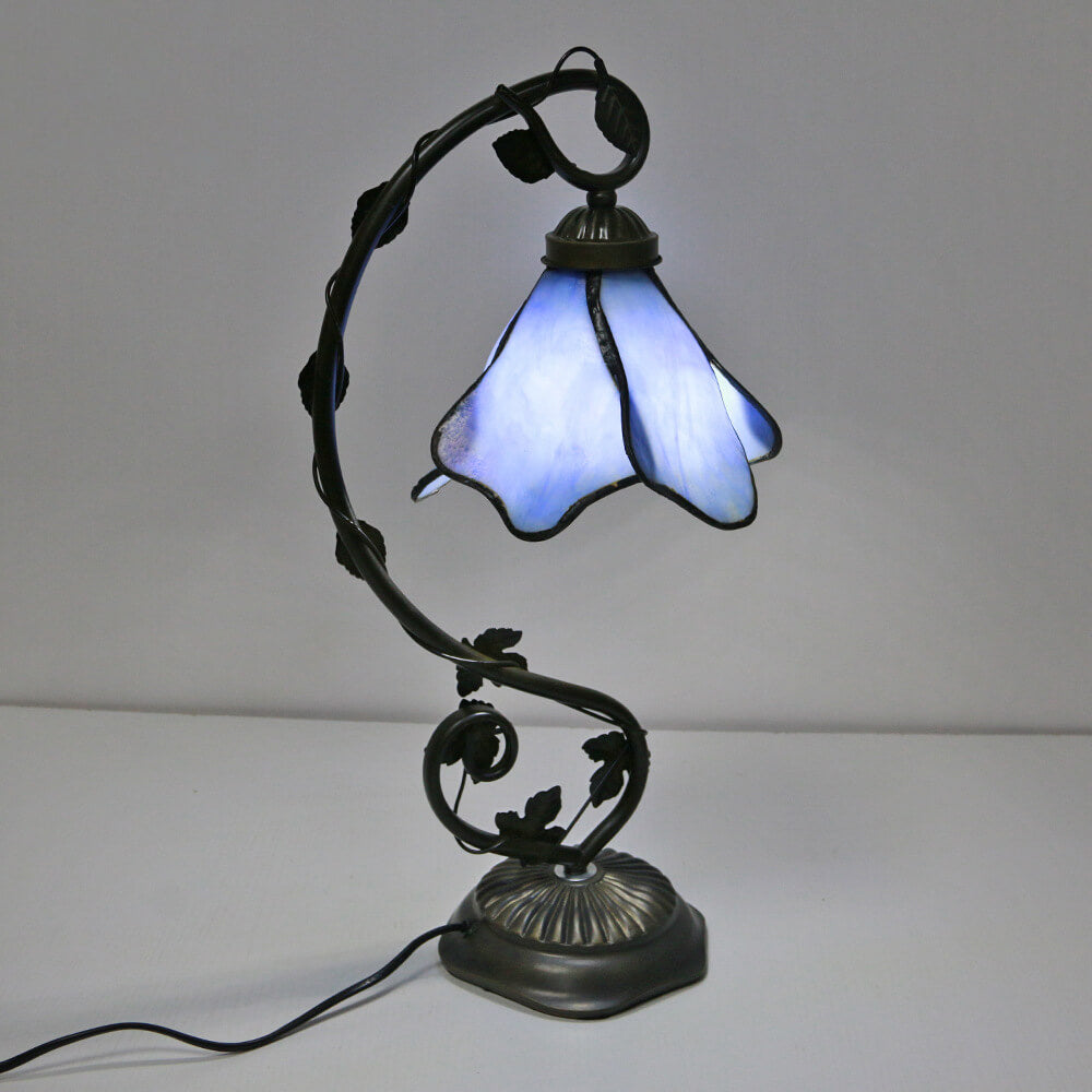 Tiffany Style Stained Glass Flower Petal Table Lamp - 1-Light Lighting Accent