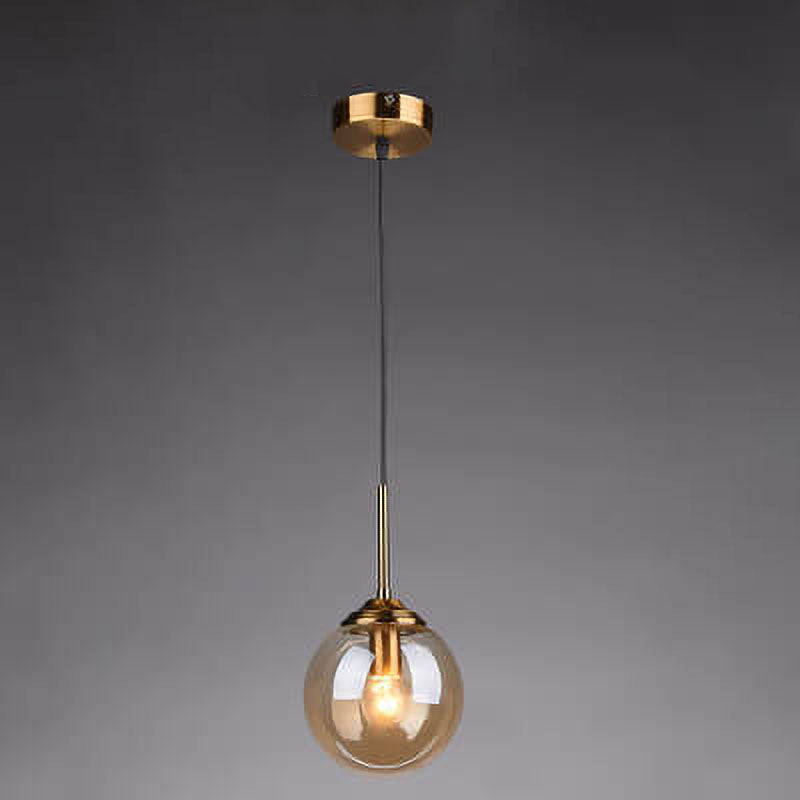 Contemporary Nordic Copper Glass Shade Island Light Chandelier - 1/3/5-Light for Dining Room