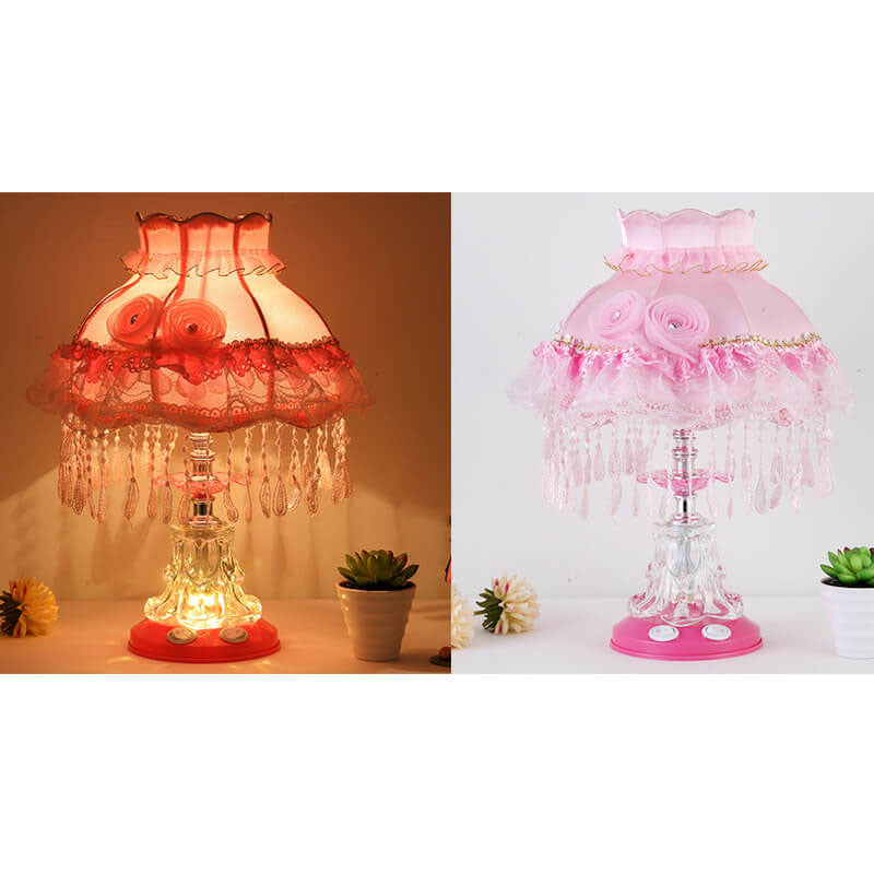 European Style Wedding Fabric Glass 1-Light Table Lamp - Elegant Home Decor for Wedding Reception, Vintage Bedside Lighting, Luxury Fabric Shade, Romantic Ambiance, Decorative Lighting Fixture, Stylish Gift Idea for Couples, Unique Wedding Centerpiece, De
