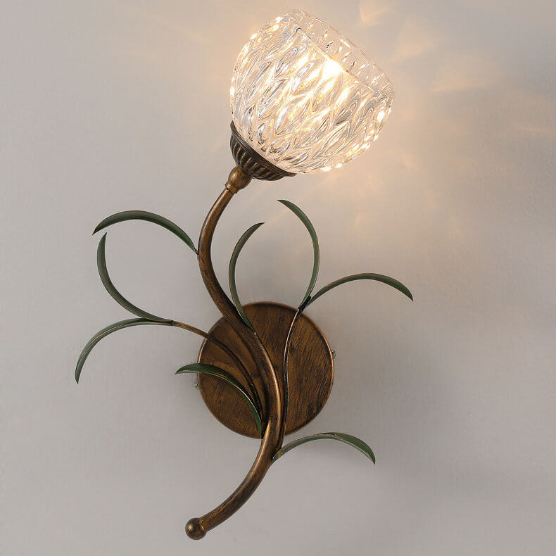 Modern Minimalist Glass Flower Wall Sconce - 1/2-Light Lamp for Living Room, Bedroom, and Hallway Decor
