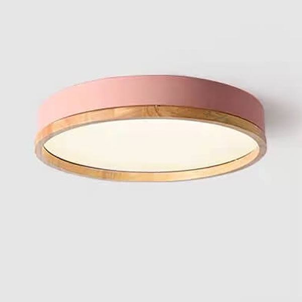Simple Macaron Round Acrylic LED Flush Mount Ceiling Light - Modern Lighting Fixture for Home, Kitchen, and Hallway, Energy Efficient Design