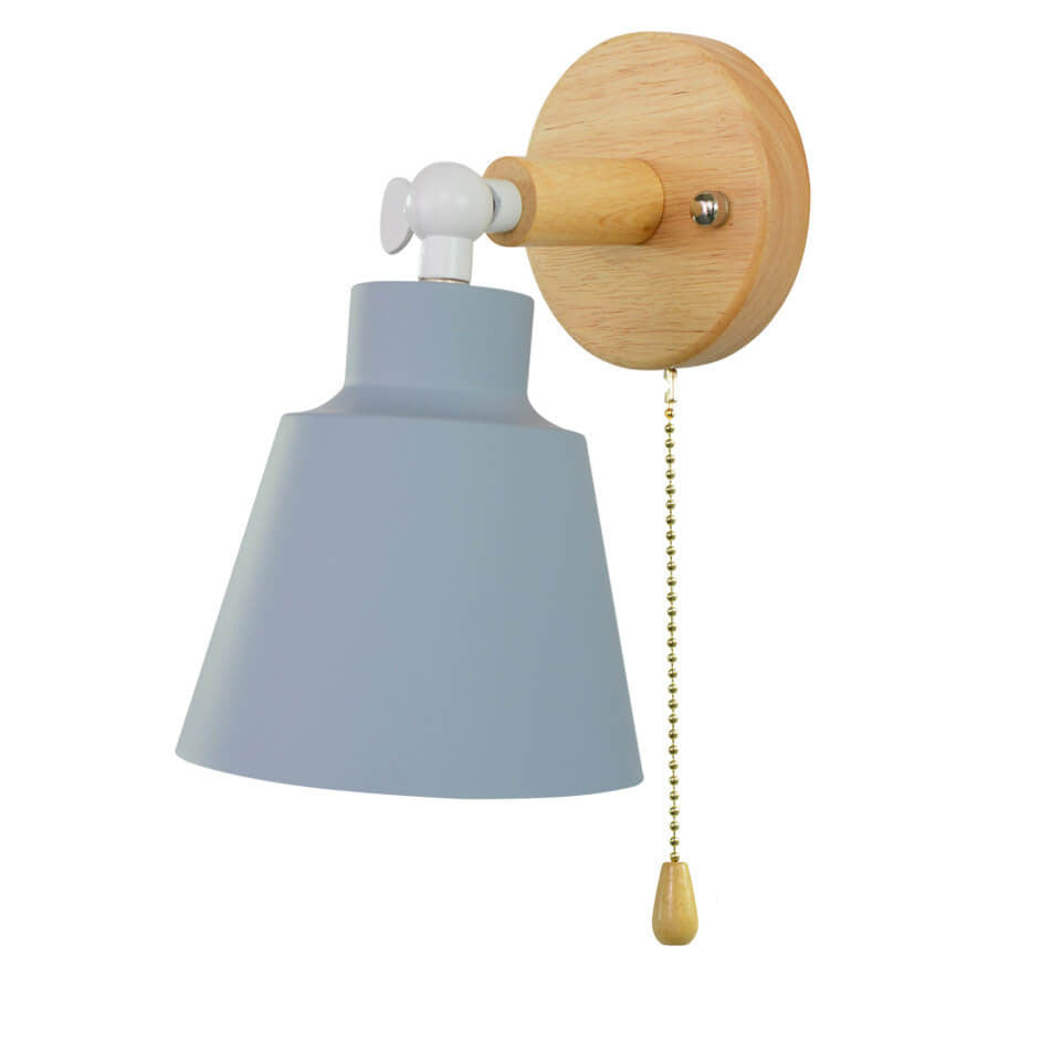 Nordic Minimalist Rotatable Wood 1-Light Wall Sconce Lamp Serene Design