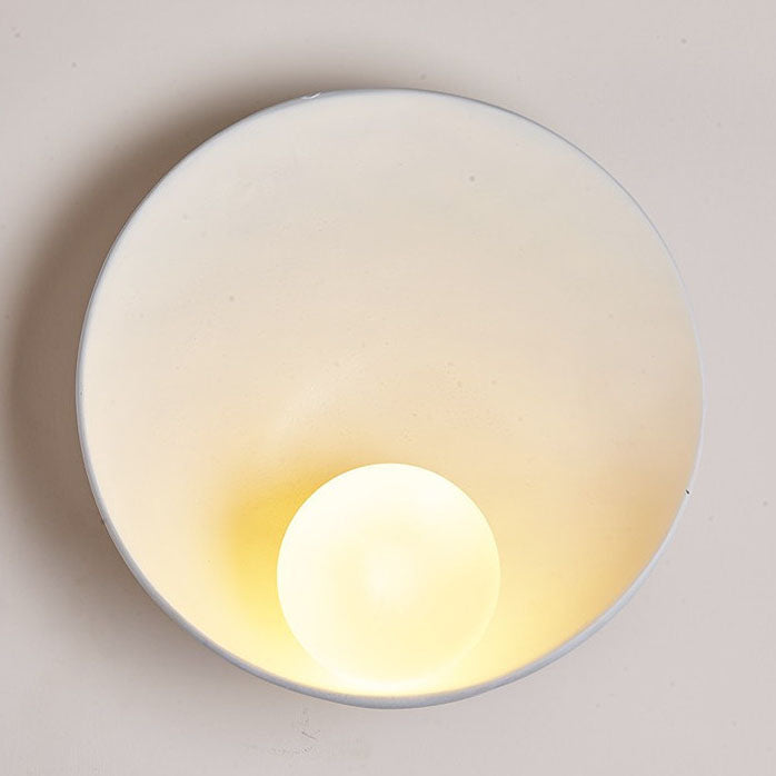 Modern Minimalist Round Iron Resin Wall Sconce Lamp - 1-Light Fixture, Contemporary Lighting, Stylish Home Decor, Adjustable Wall Light, Energy Efficient Design, Indoor Wall Lamp