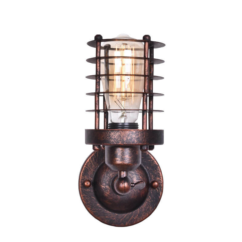 Northern Retro Industrial Wrought Iron Wall Sconce Lamp - 1-Light Fixture for Rustic Home Decor