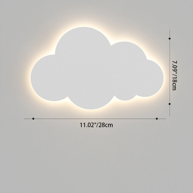 Contemporary Cartoon Cloud LED Wall Sconce for Kids Room - Iron Acrylic Shade Night Light
