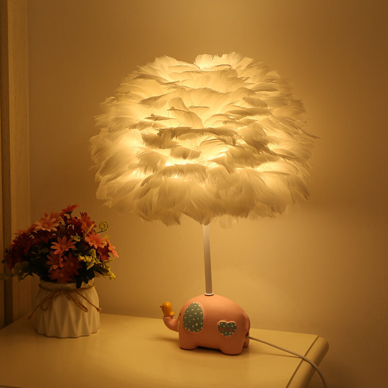 Modern Creative Unicorn Feather Children 1-Light Table Lamp, Adorable Unicorn Lamp for Girls, Colorful Kid's Room Decor, Cute Night Light for Kids, Fantasy Unicorn Lighting for Nurseries, Whimsical Feather Accent Lamp, LED Table Lamp for Playroom, Dreamy