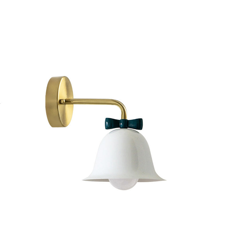 Traditional French Bell Wall Sconce Lamp - Round Iron 1-Light for Living Room