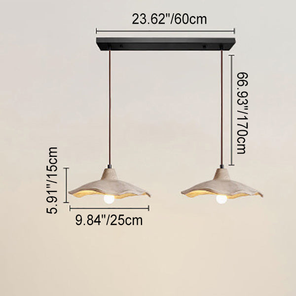 Japanese Vintage Flower Shape Lampshade Ceiling Light Chandelier 1/2/3-Light
