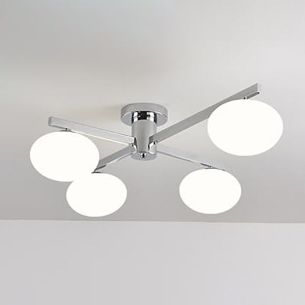 Nordic Light Luxury Glass Ball Semi-Flush Mount Ceiling Light - 3/4/5 Lights