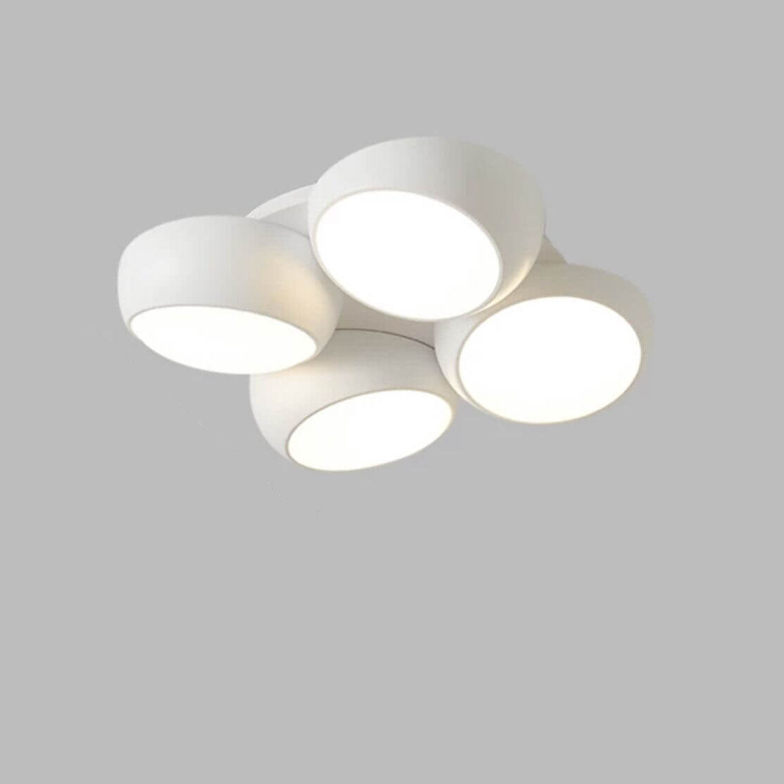 Scandinavian Modern Round LED Semi-Flush Mount Ceiling Light – Iron & Plastic Design
