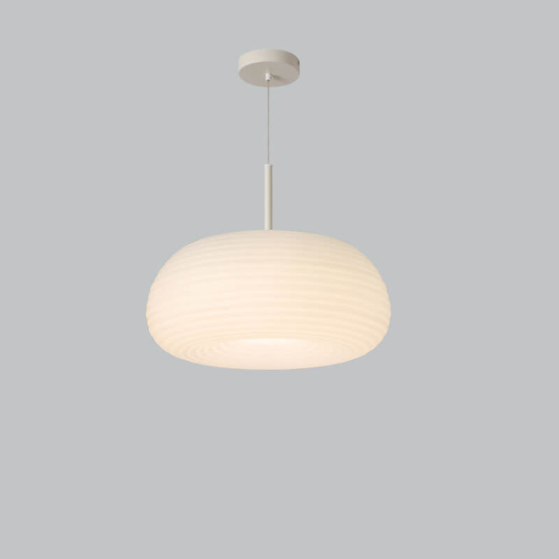 Modern Minimalist White Round Iron PE LED Pendant Light